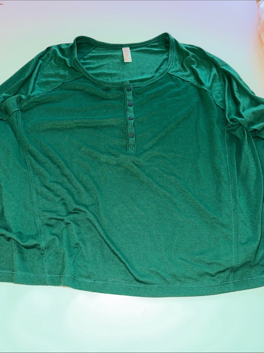 stars above Emerald Green Long-Sleeve Henley Top